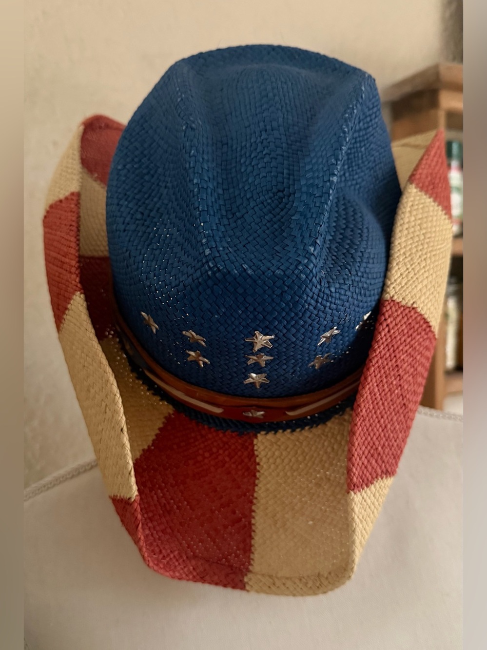 Bullhide by Monte Carlo Hat Co. American star studded flag 4th of July sz small - Picture 6 of 7